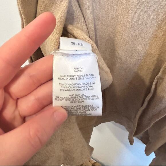 BCBGMaxAzria Wool Open Long Sleeve Cardigan Tan Size M - Picture 6 of 8